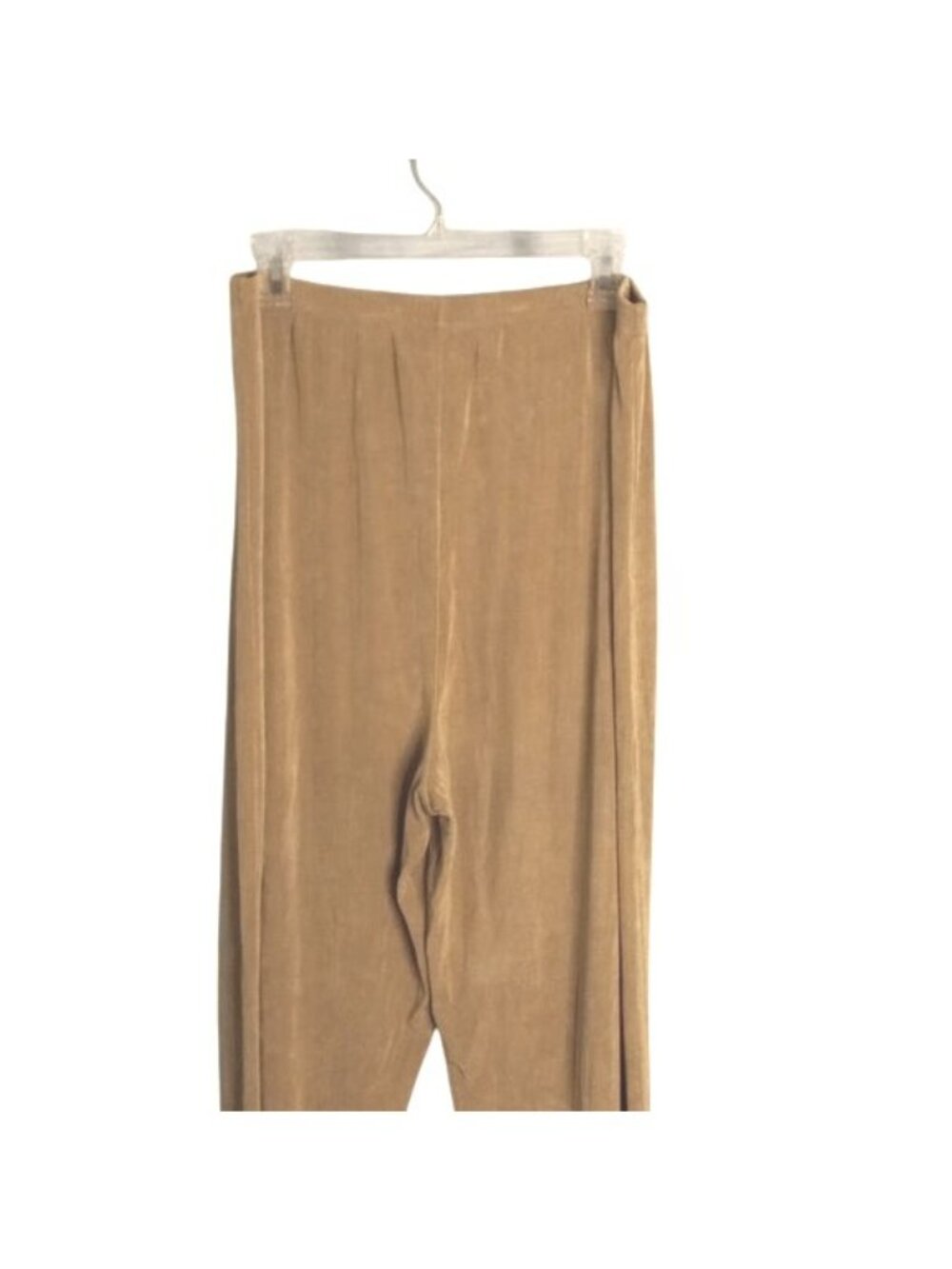 Slinky Brand Womens Beige Wide-Leg Pants 1X petite Stretchy Acetate Spandex - Picture 5 of 9